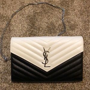 Yves Saint Laurent Large Bicolor Wallet on Chain